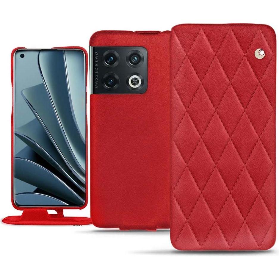 Noreve Lederschutzhülle vertikal (OnePlus 10 Pro), Smartphone Hülle, Rot