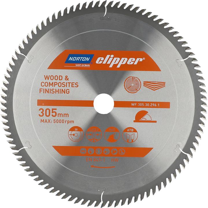 Norton Clipper, Lama, PIŁA TARCZOWA 305mm x 30mm x 96z DREWNO I KOMPOZYTY ATB (3,2 / 2,2)
