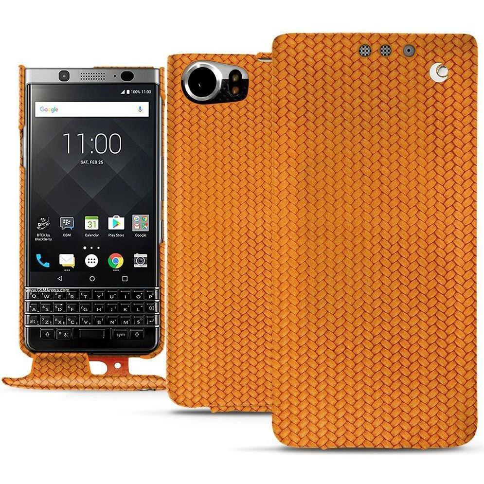 Noreve Lederschutzhülle vertikal (Blackberry KEYone), Smartphone Hülle, Orange