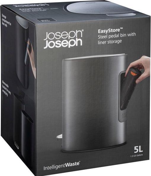 Immagine prodotto Joseph Joseph EasyStore secchio da bagno da 5 litri con pedale nero opaco (5 l)