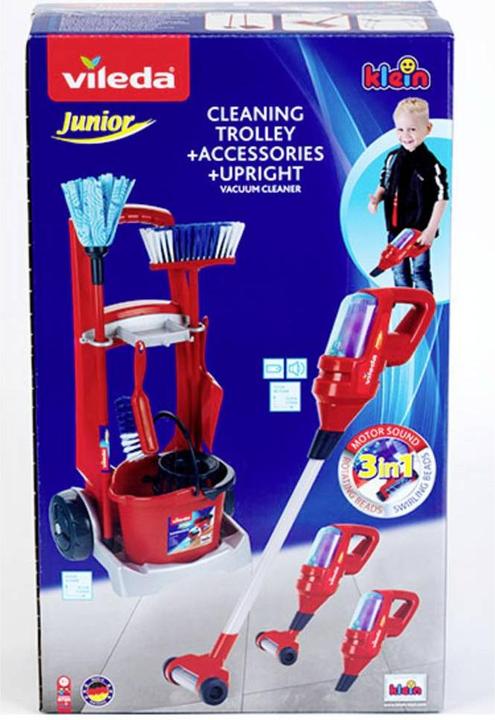 Produktbild Theo Klein Vileda Besenwagen mit Upright Staubsauger