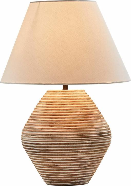 Actual product image Loberon Table lamp Landelin white/brown (E27)