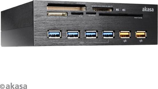 Actual product image Akasa Interconnect Ex Internal 5-Port Card Reader incl. USB 3.0 Hub (4-pin Molex, USB 2.0, USB 3.0)