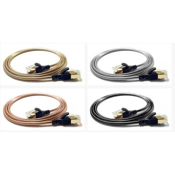 Thumbnail - Wantec Wire Patchkabel gepanzert CAT6a 3,8mm silber 0,3m (F/UTP, CAT6a, 0.30 m), Netzwerkkabel