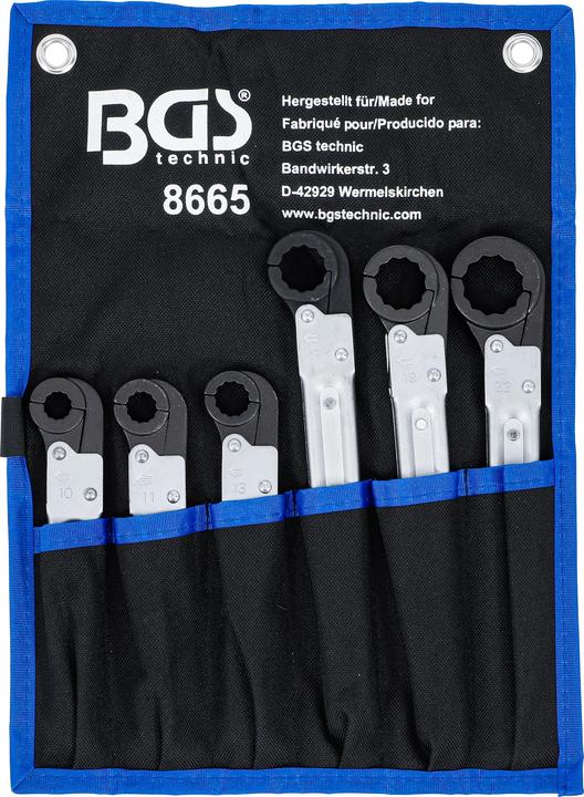 Produktbild BGS Leitungs-Ratschenschlüssel-Satz (10 mm, 11 mm, 13 mm, 17 mm, 19 mm, 22 mm)