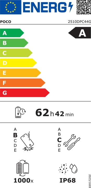 Label énergétique Xiaomi Poco F8 Pro 5G Dual Sim 12GB RAM 512GB - Black (512 Go, Noir, Noir, Double SIM)