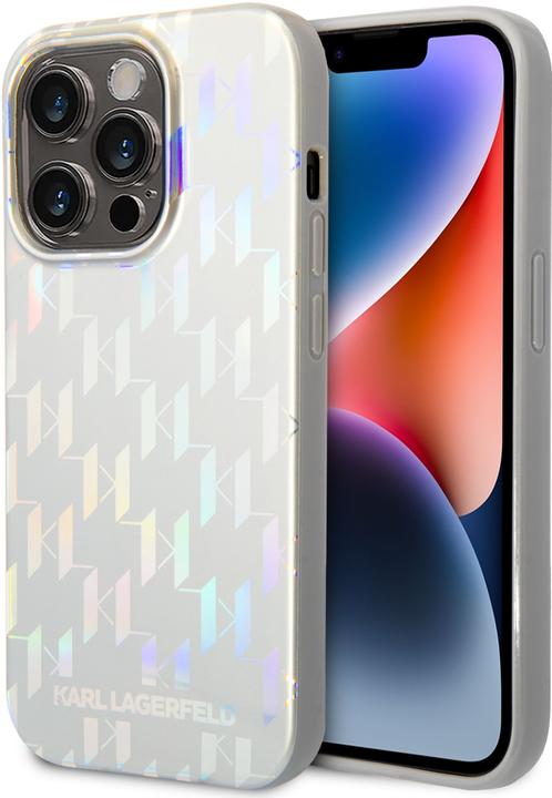 Custodia Rigida KARL LAGERFELD Per IPhone 14 6,1'' - Monogram Stripe - Marrone In Ecopelle E TPU - 2