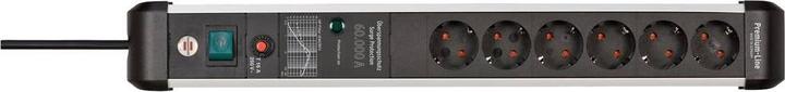 Productafbeelding Brennenstuhl 1391010601 Meervoudige wandcontactdoos met schakelaar zilverzwart beschermingscontact 1 st. (6 x, CEE 7/3, 5 m)