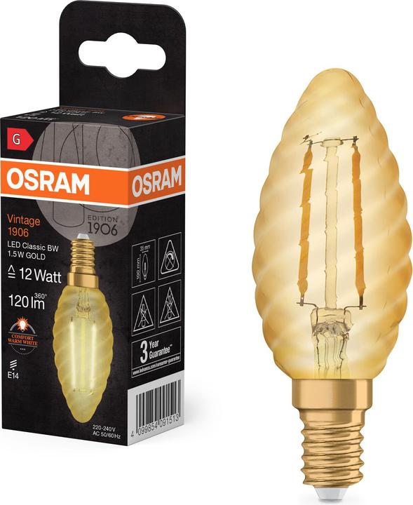 Immagine prodotto Ledvance Lampada vintage a LED (E14, 120 lm, 6 x)