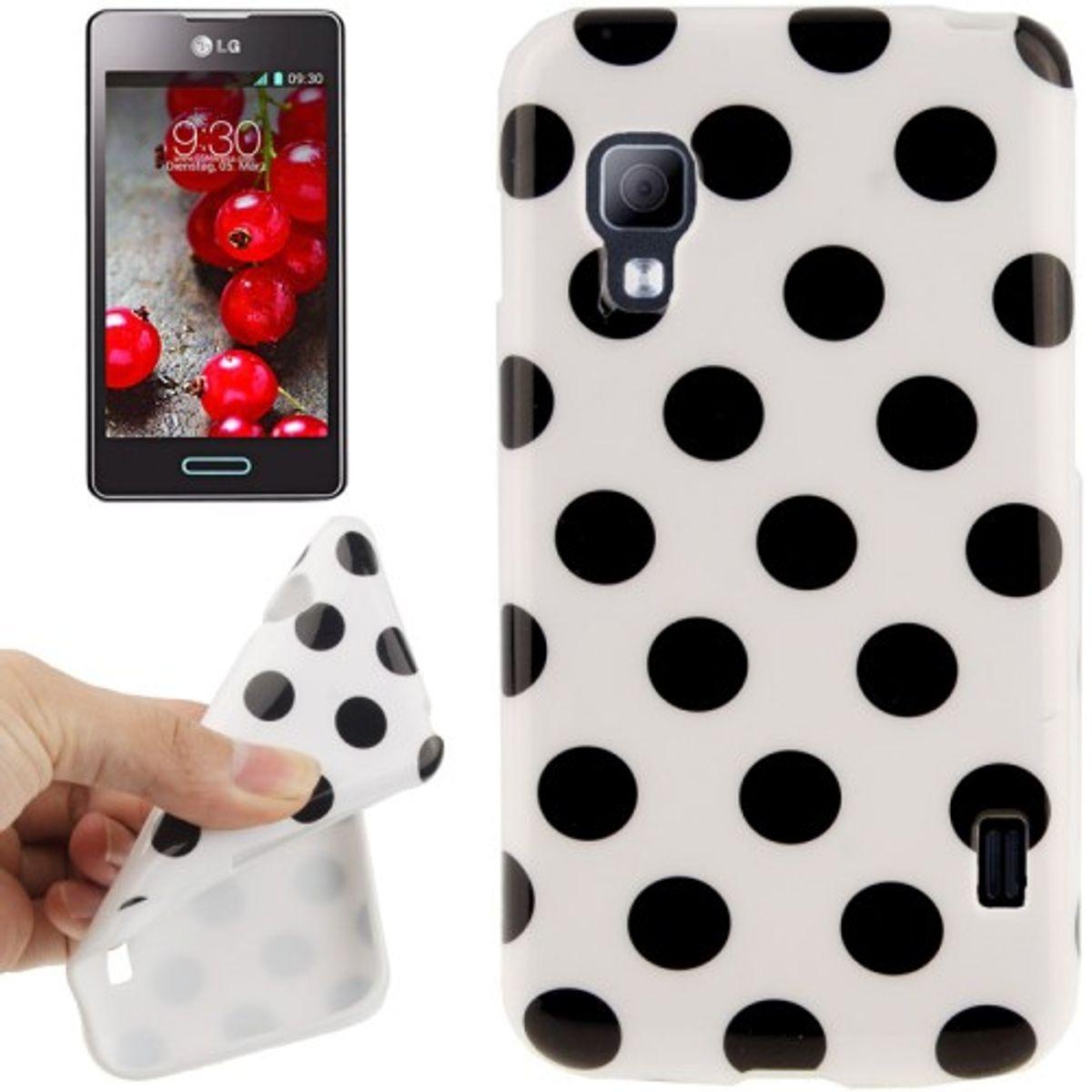 Thumbnail - König Design Schutzhülle TPU Punkte Case für Handy LG Optimus L5 II / E455 (LG Optimus L5 II), Smartphone Hülle, Weiss