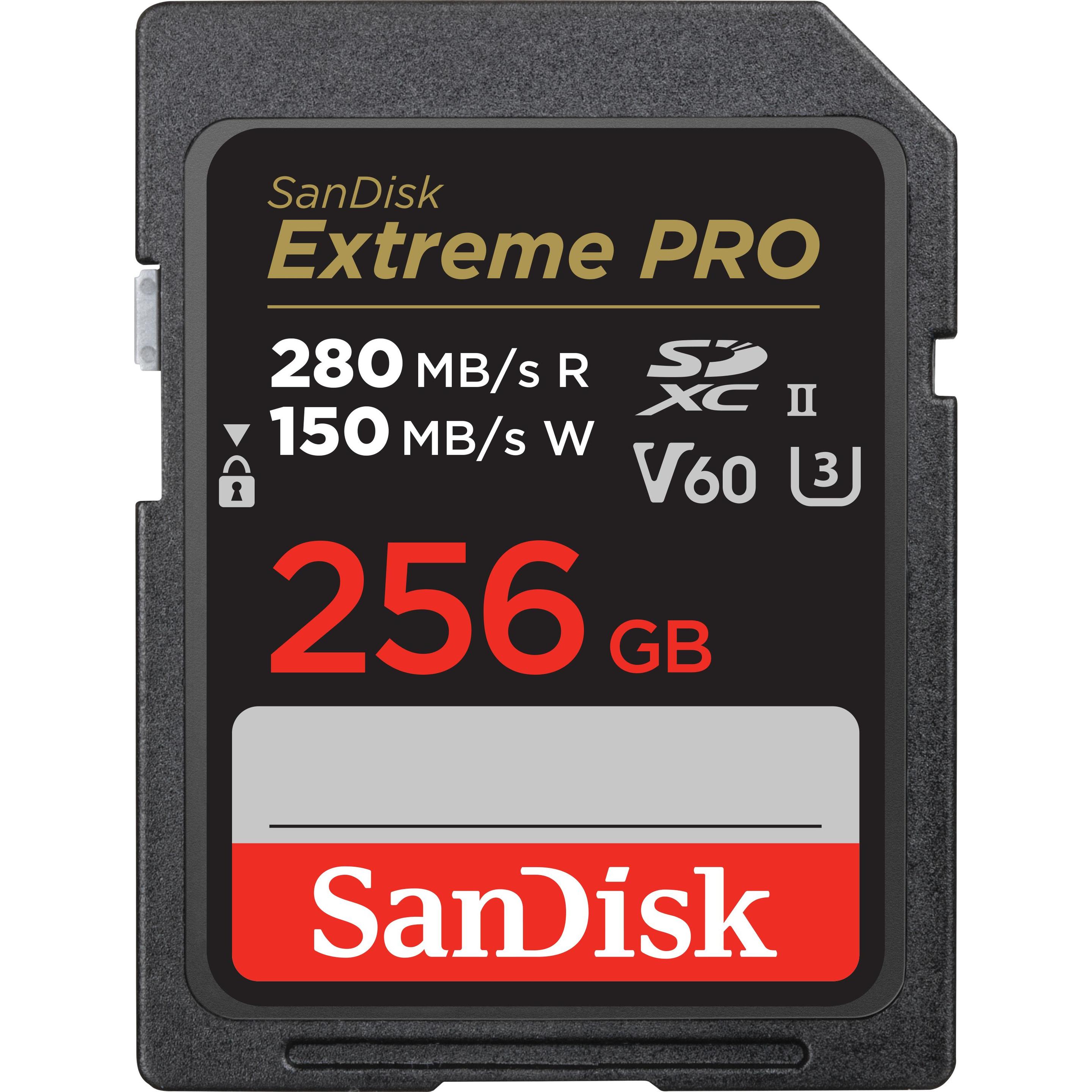 Sandisk Nero Extreme Pro Uhs-Ii V60 (256 Gb, Sdxc, U3, Uhs-Ii), Scheda Di Memoria,