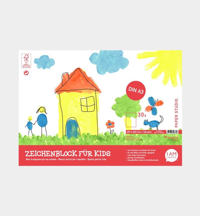 Produktbild I Am Creative Zeichenblock für Kids (A3, Blanko, Weicher Einband)