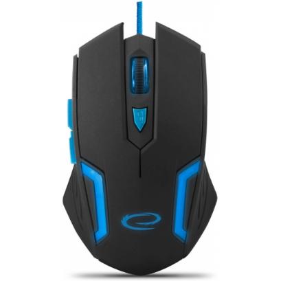 Esperanza EGM205B Maus rechts USB Typ-A Optisch 2400 DPI (Kabelgebunden), Maus, Blau, Schwarz