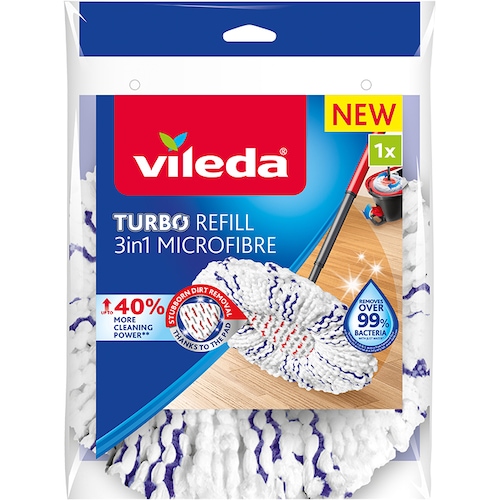 Vileda Mop-Zubehör Wischbezug, Reinigungsutensil, Blau, Weiss