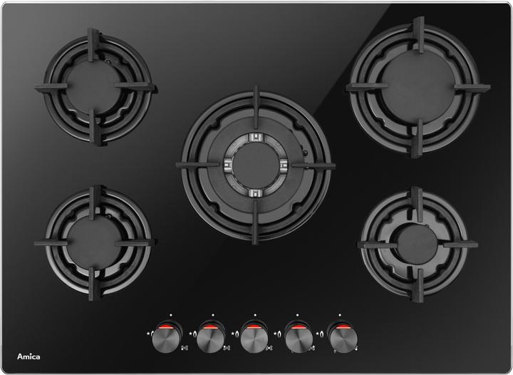 Image du produit Amica PGCA7101AoB Table de cuisson à gaz intégrée 5 zone(s)