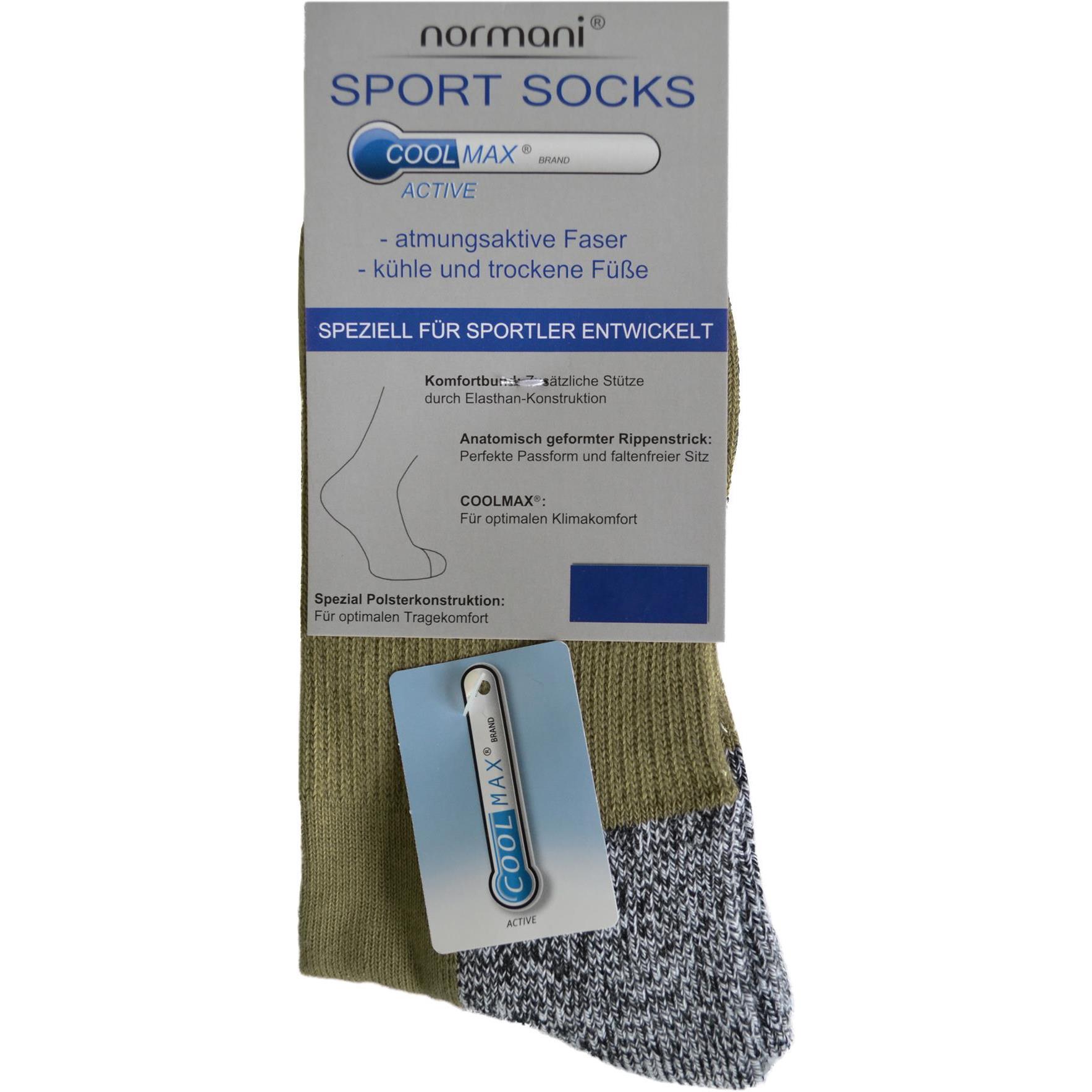 Thumbnail - Normani, Herren, Socken, 2 Paar Coolmax Trekking-Funktionssocken, Grün, (2er Pack, 39 - 42)