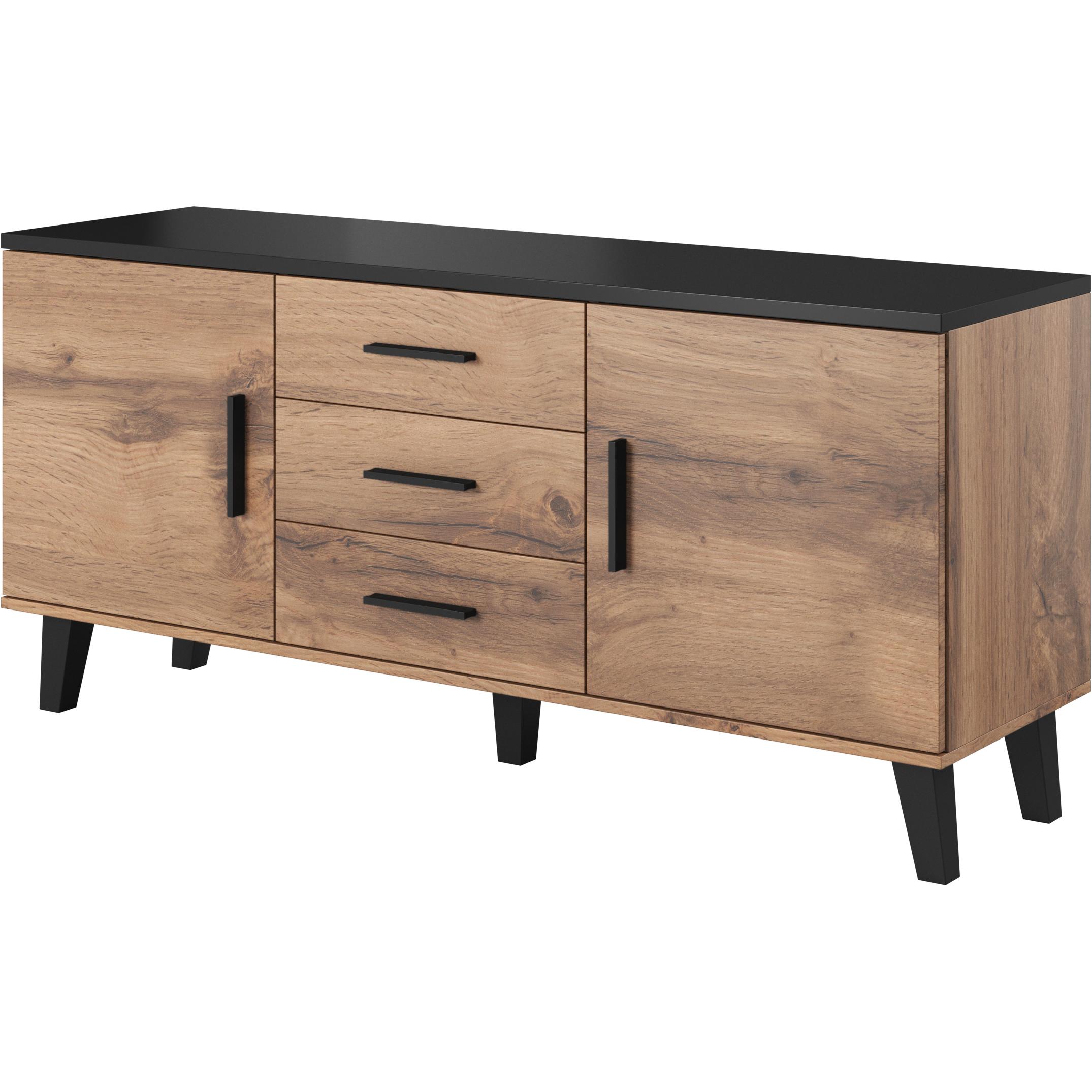 Cama, Kommode + Sideboard, LOTTA K150 2D3D WOT+B Wohnzimmer-Sideboard 2 Tür(en) (150 x 45 x 69 cm)