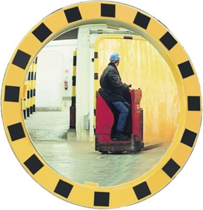 Produktbild SPL Sicherheits-/Verkehrsspiegel D.600mm Ku.,gelb/schwarz f.2 Richtungen 11m