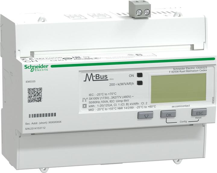 Produktbild Schneider Electric iEM3335 meter 125A M-bus 1 digital I/O
