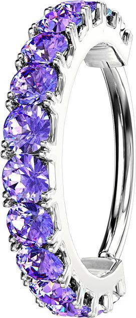 Immagine prodotto Star Piercing Anello micro piercing in argento con fiocco di cristallo e tanzanite (Ottone)