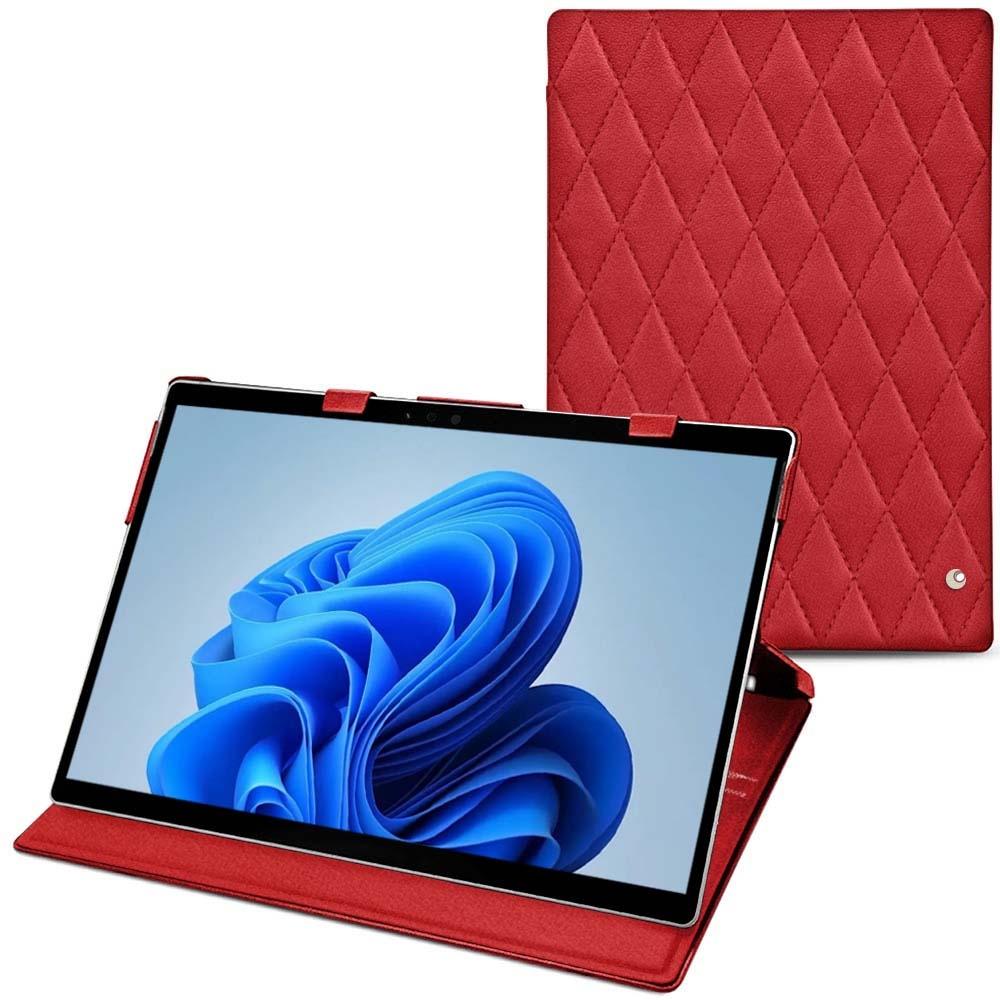 Noreve Lederschutzhülle vertikal (Microsoft Surface Pro 8), Tablet Hülle, Rot
