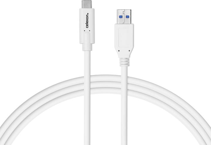 Celexon USB-C auf USB-A Kabel - USB 3.2 Gen 2x1 1,0m, weiss (1 m, USB 3.2 Gen 2, 15 W)