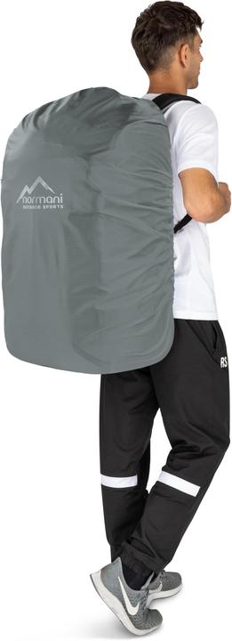Actual product image Normani Reisetasche mit Rucksackfunktion 90L mit Regenüberzug Schwarz/Grau (90 l)