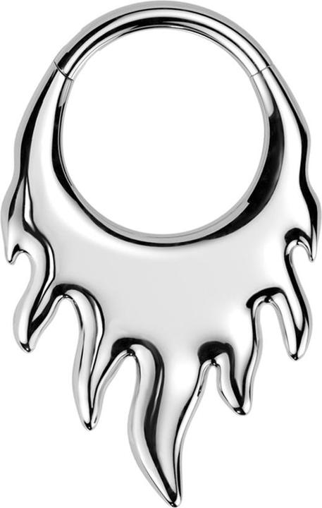 Produktbild Star Piercing Micro Segmentring klappbar silber Flammen (ohne Messing, Titan)