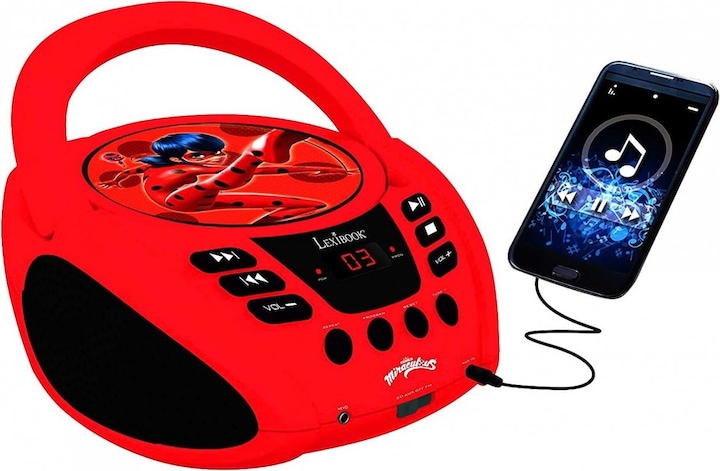 Actual product image Lexibook Miraculous Portable CD player with Mic Jack