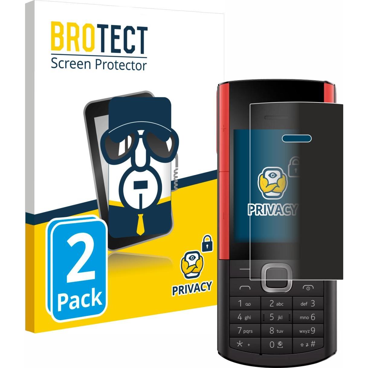 BROTECT Sichtschutzfolie Anti-Spy Privacy Folie Blaulicht-Schutz (2 Stück, Nokia 5710 XA), Smartphone Schutzfolie, Blau