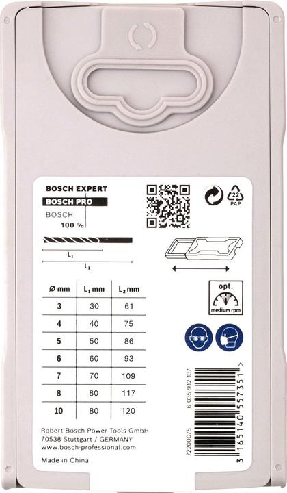 Actual product image Bosch Professional Zubehör PRO Wood twist drill set. 7 pcs. (8 mm, 10 mm, 4 mm, 3 mm, 5 mm, 6 mm, 7 mm)