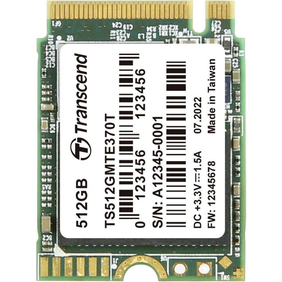 Transcend MTE370T 512GB SSD disk M.2 2230, PCIe Gen3 x4 NVMe 1.3 (3D TLC), 2000MB/s R, 1100MB/s W (512 GB, M.2 2230), SS...