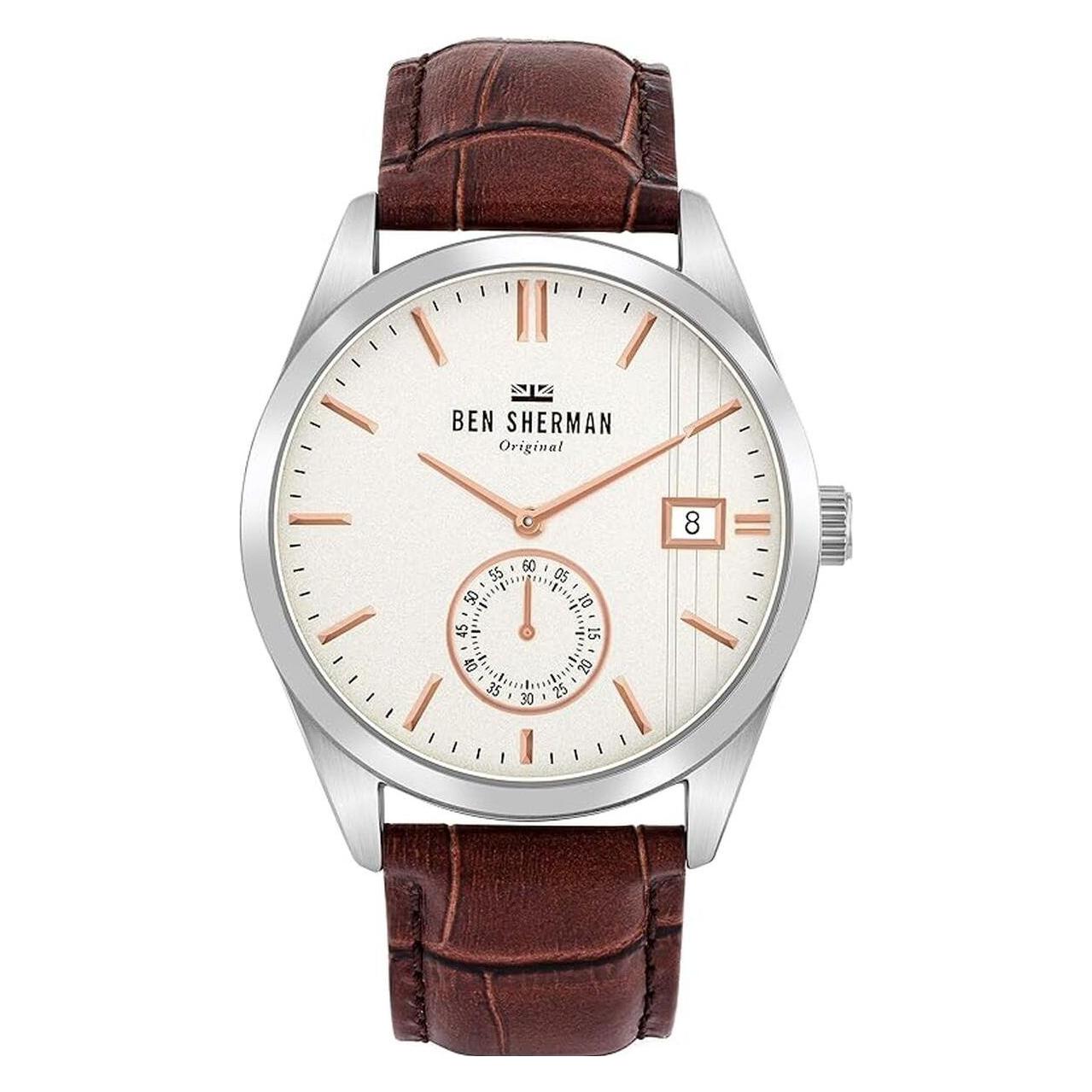Ben Sherman, Armbanduhr, Men's Watch (Ã˜ 43 Mm), Weiss, Grau, Braun, (43 mm)