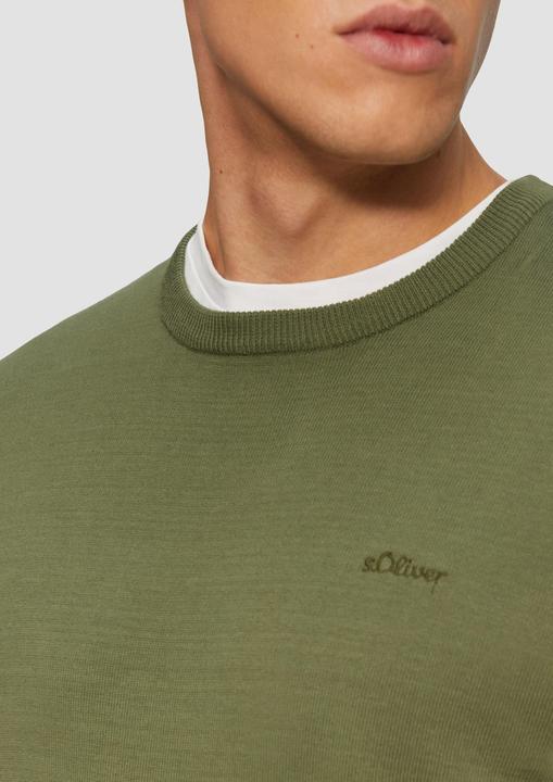 Produktbild S.Oliver Strickpullover Strickpullover mit Logo-Stickerei (S)