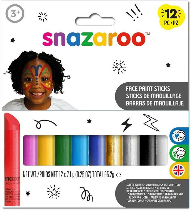 Produktbild Snazaroo Zubehör Schminkstifte farbig, 12 Stück