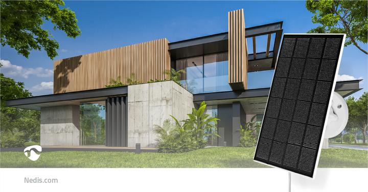 Produktbild Nedis Sonnenkollektor 4.5 V DC 0.5 A A Micro USB Seillänge: 3.00 m Zubehör für: WIFICBO30WT (3 W)