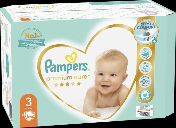 Immagine prodotto Pampers Pannolini Premium Care 3 Taglie (Midi), 5-9 Kg, 120 pz. (Dimensione 3, Box mezzo mese, 120 Pezzo/i)
