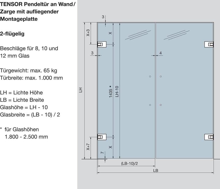 Actual product image Dormakaba Swing door hinges TENSOR