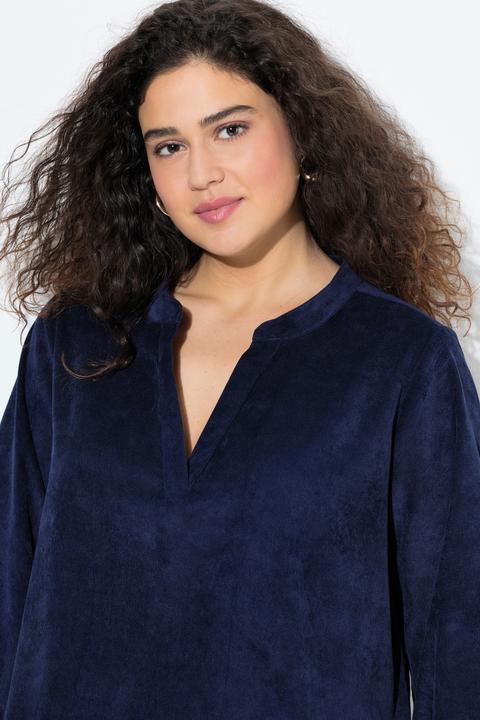 Produktbild Ulla Popken Cordkleid, A-Linie, Tunika-Ausschnitt, 3/4-Arm (62)