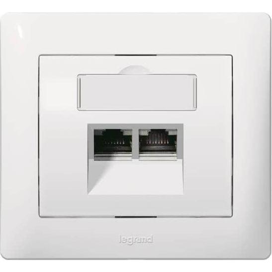 Legrand Abd. RJ 45 C 5&6 Rut Galea 771058 ultraweiss, Taster + Schalter, Weiss