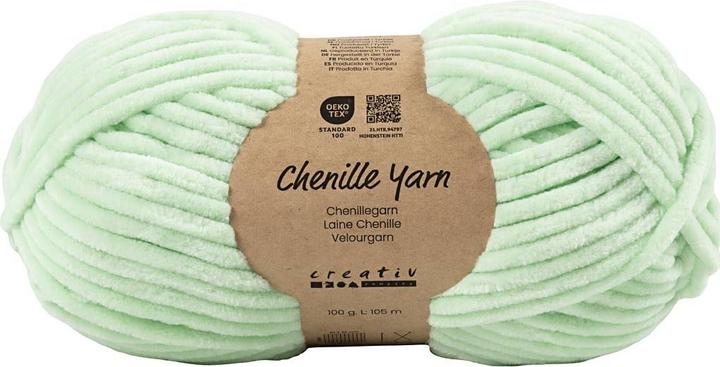 Produktbild Creativ Company Velour Yarn, L: 105 m, needle 5-6, mint green, 100 g/ 1 ball (105 m)