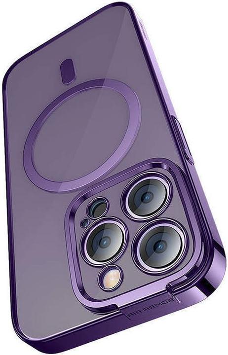 Image du produit Baseus Étui magnétique pailleté pour iPhone 14 Pro (violet) + verre trempé + kit de nettoyage (Apple iPhone 14 Pro)