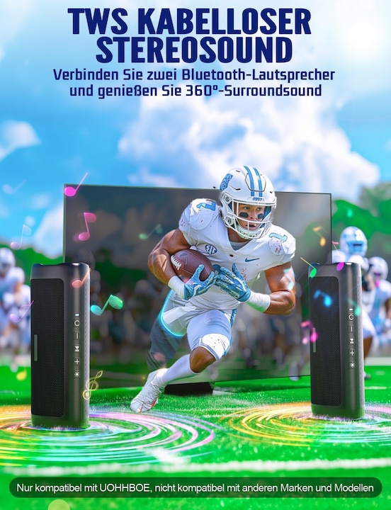 Produktbild Uohhboe Tragbarer Bluetooth-Lautsprecher (24 h, Akkubetrieb)