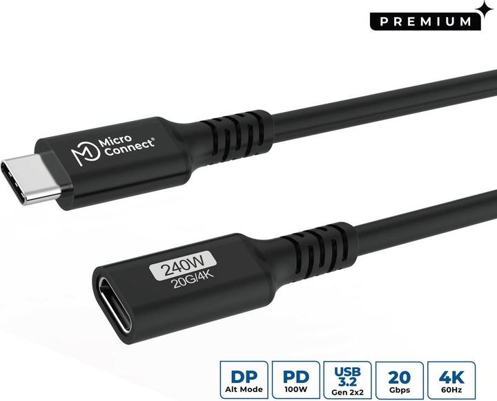 Image du produit MicroConnect USB C — USB C (1 m, USB 3.2 Gen 2, 100 W)