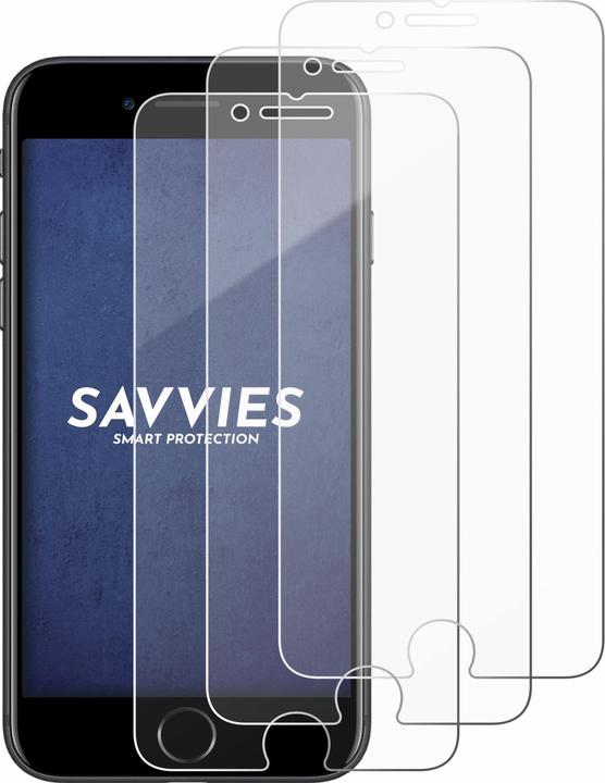 Actual product image Savvies Tempered Glass (3 Piece, Apple iPhone 7, Apple iPhone 8)