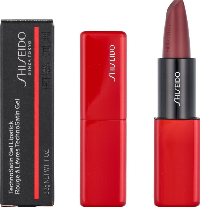 Actual product image Shiseido Technosatin Gel Lipstick No 411 (411 SCARLET CLUSTER)
