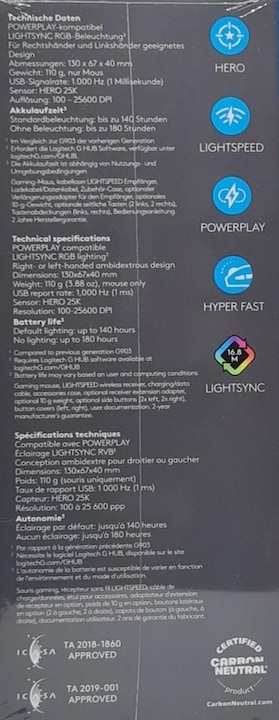 Actual product image Logitech G 903 Lightspeed (Cable, Wireless)