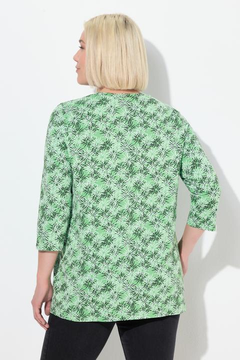 Produktbild Ulla Popken Shirt, Blüten, A-Linie, Rundhals, 3/4-Arm (42, 44)
