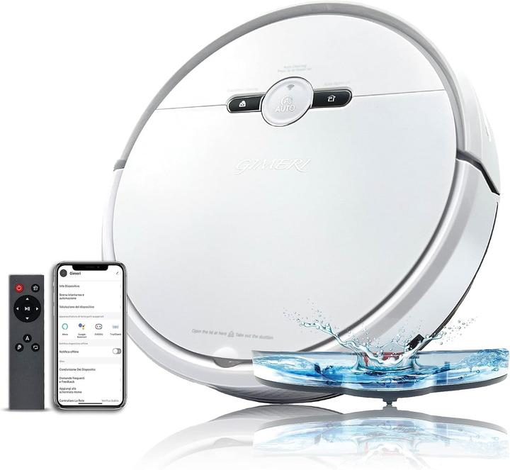 Actual product image Gimeri Robot Vacuum and Mop with Wi-Fi, Alexa and Google Compatible, Auto-Charging, 2000 Pa Suction (2000 Pa, Wiping cloth)
