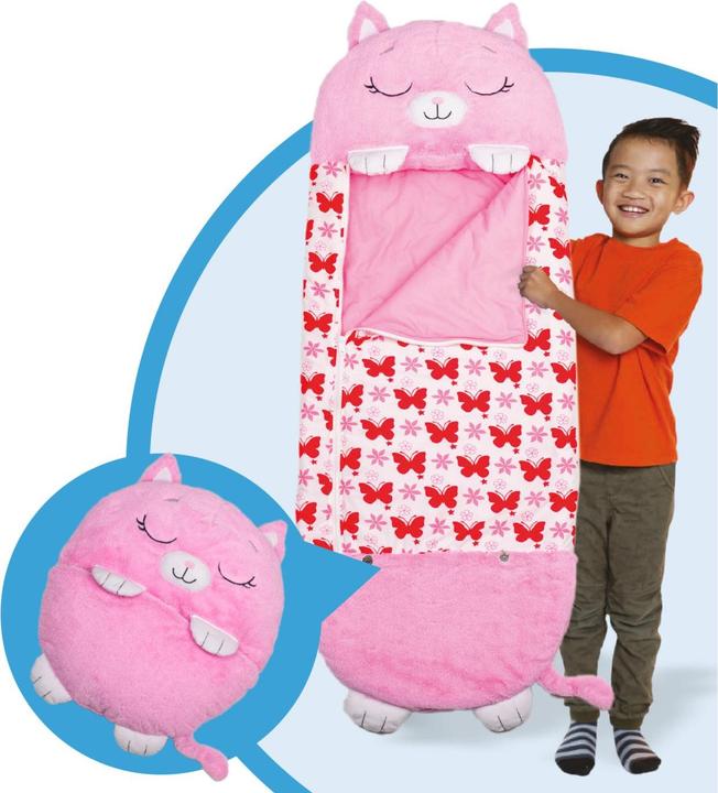 Immagine prodotto Happy Nappers Nappers Cat rosa | Grande 6-12 anni | Gioca - coccola - dormi | Sacco a pelo per bambini (137 cm)